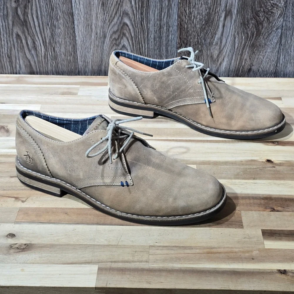 Original Penguin Willie OP Mens Leather Oxford‎ Derby Shoes Size 11.5 Brown
